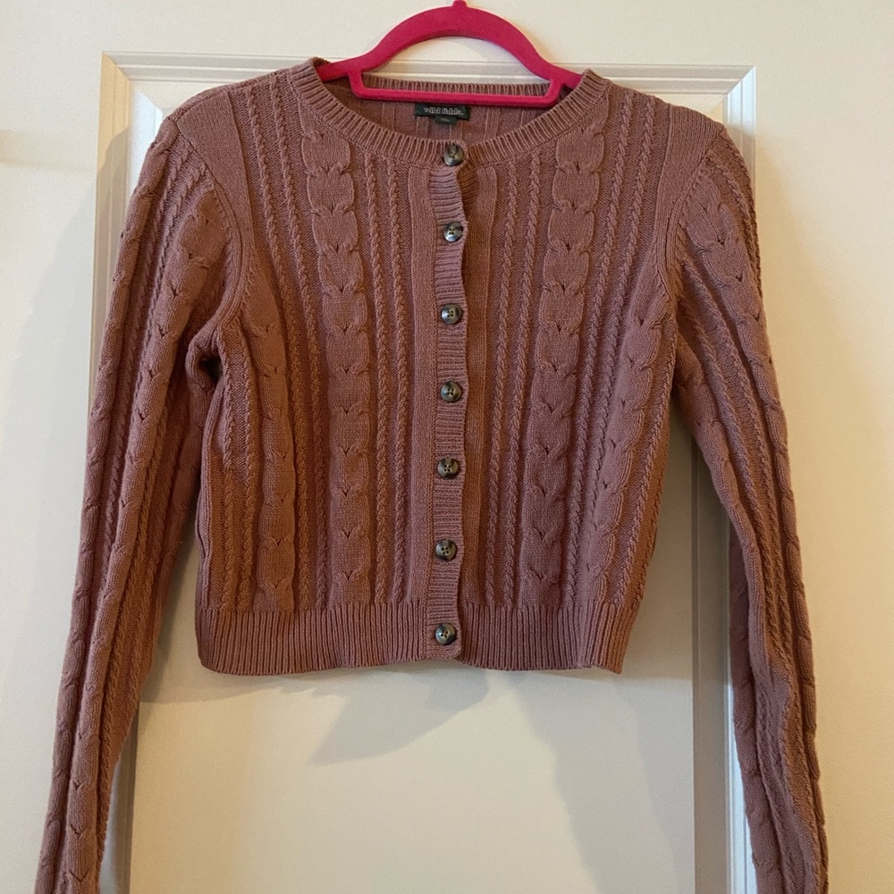 Preppy Button Up Cropped Cardigan